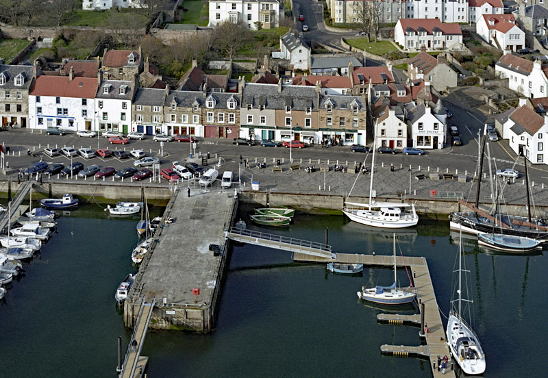 An aerial view of Anstruther harbour, Anstruther Easter, East Neuk of Fife
