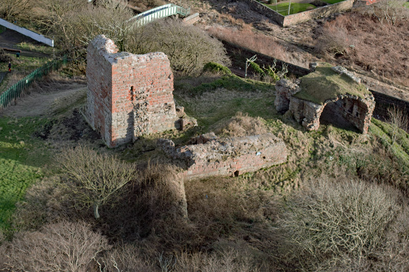 An aerial view of Ardrossan Castle, Ardrossan, North Ayrshire