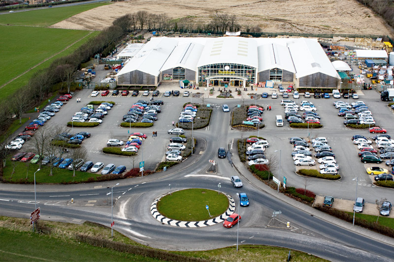 An aerial view of Dobbie's Garden Centre, Holmston Toll, Ayr, South Ayrshire