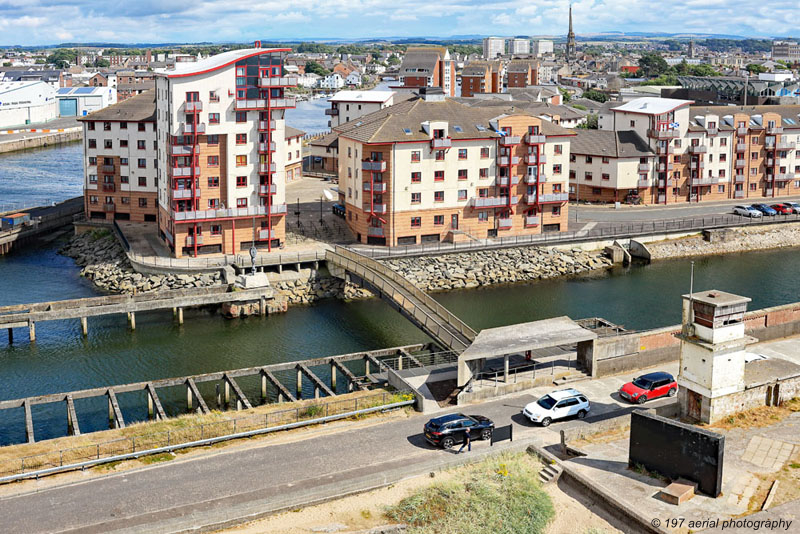 River Ayr Walk marker, Ayr harbour, South Ayrshire