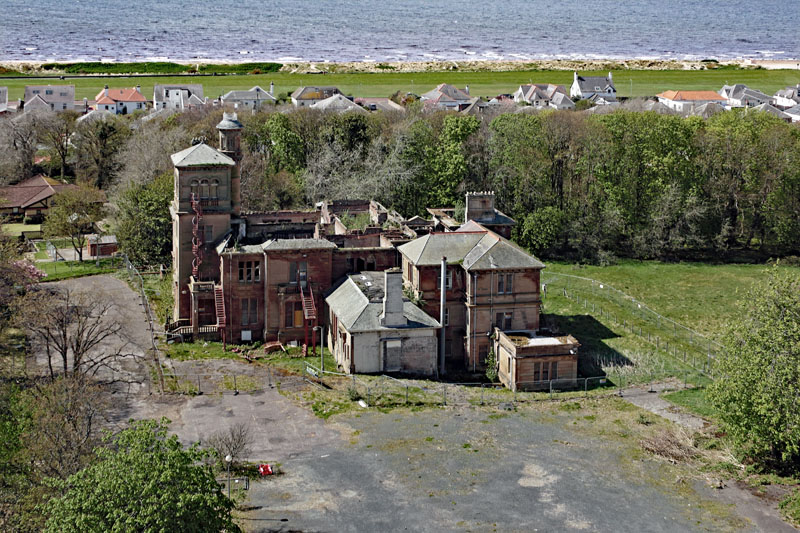 An aerial view of Seafield House in Ayr, South Ayrshire