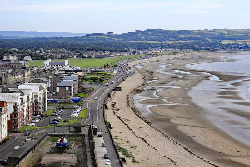 An aerial view of Ayr seafront area, South Ayrshire