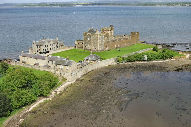 An aerial view of Blackness Castle, River Forth, Linlithgow, West Lothian