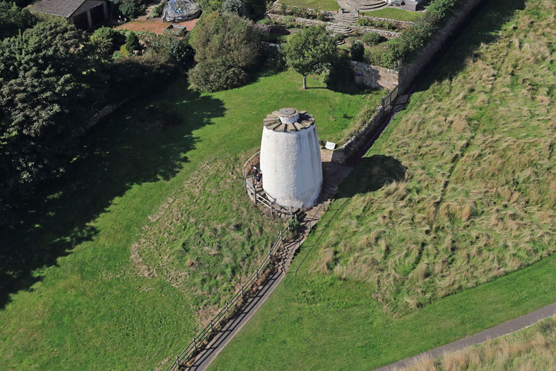 An aerial view of Crail Priory Doocot, Roome Bay, in the East Neuk of Fife