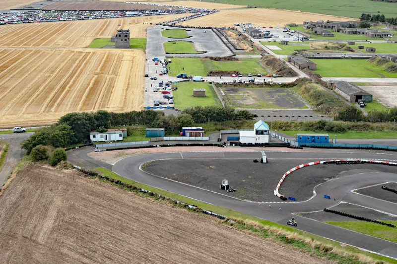 An aerial view of The East of Scotland Kart Club, Crail, East Neuk of Fife