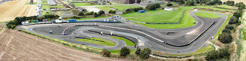An aerial view of The East of Scotland Kart Club, Crail, East Neuk of Fife