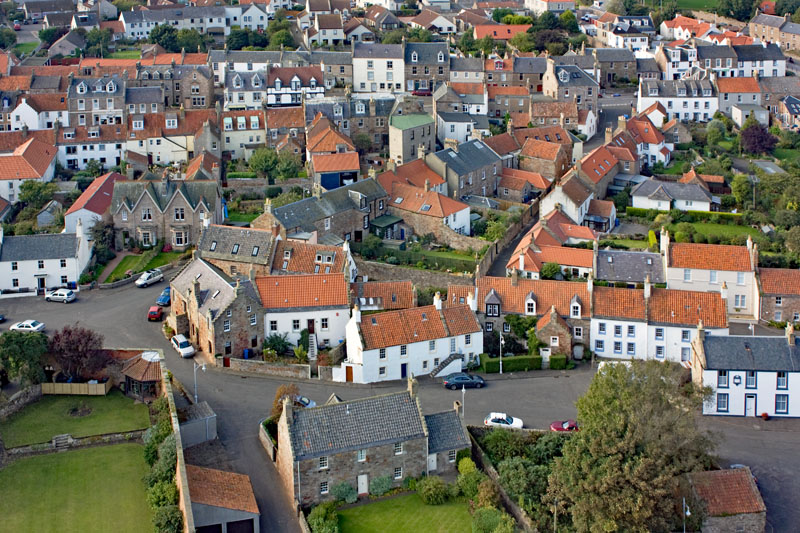 An aerial view of Crail in the East Neuk of Fife