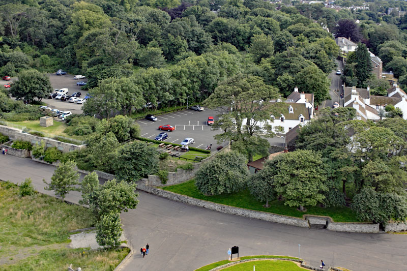 An aerial view of Cramond, Cramond Inn and the River Almond, by Edinburgh, Midlothian