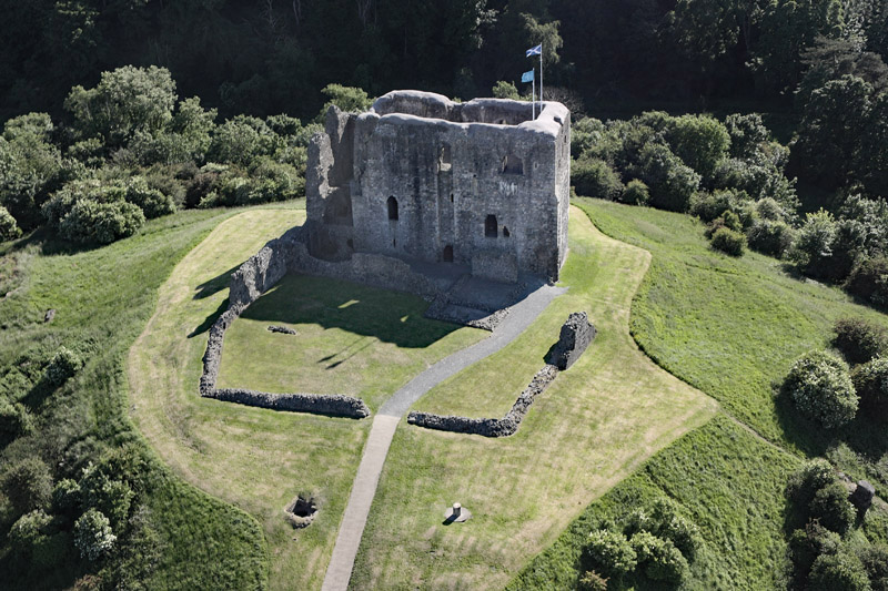 An aerial view of Dundonald Castle, Dundonald, South Ayrshire