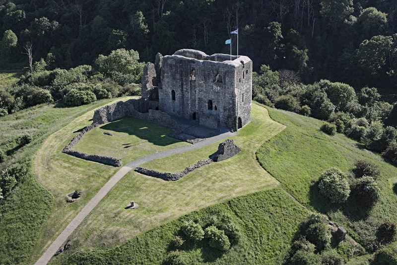 An aerial view of Royal Dundonald Castle, Dundonald, South Ayrshire