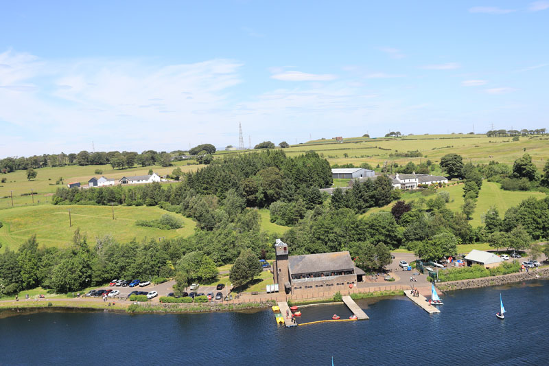 An aerial view of The James Hamilton Memorial Park, East Kilbride, South Lanarkshire