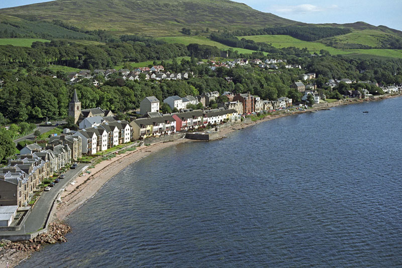 An aerial view of Fairlie, North Ayrshire