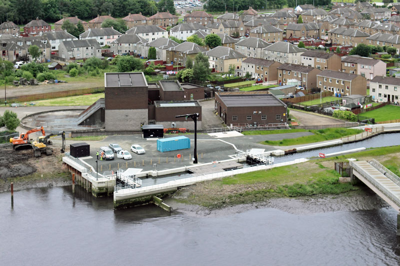 An aerial view of The Forth & Clyde Canal, Grangemouth, Falkirk District