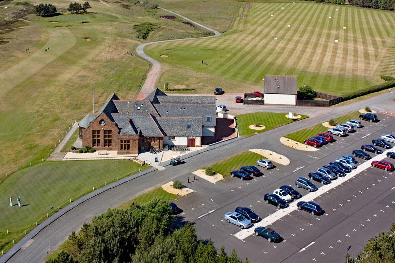 An aerial view of Glasgow Golf Club, Irvine, North Ayrshire