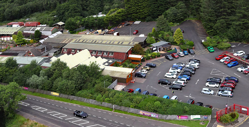 Aerial photo of Cardwell Garden Centre, south of Gourock, Inverclyde