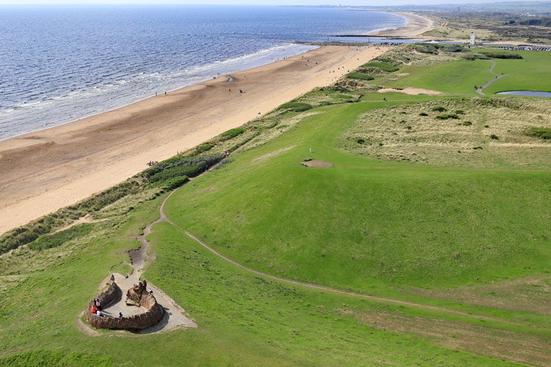 An aerial view of Irvine Beach Park, North Ayrshire