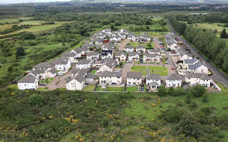 An aerial view of Ravenspark, Irvine, North Ayrshire