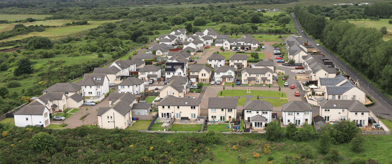 An aerial view of Ravenspark, Irvine, North Ayrshire