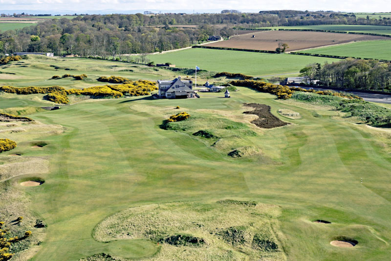 An aerial view of Kingsbarns Golf Club, East Neuk of Fife
