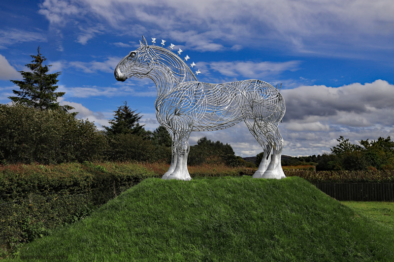 Clydesdale horse sculpture, Lanark