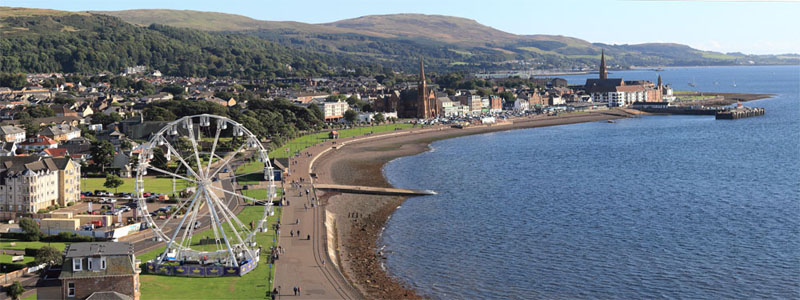 An aerial view of Largs, North Ayrshire