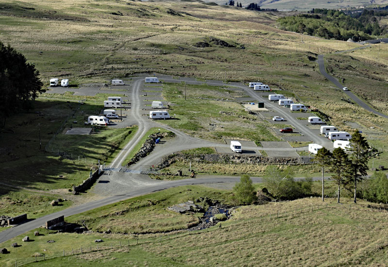 An aerial view of Loch Doon Caravan Site, south of Dalmellington, South Ayrshire