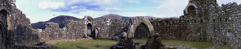 Inside Loch Doon Castle, south of Dalmellington, South Ayrshire