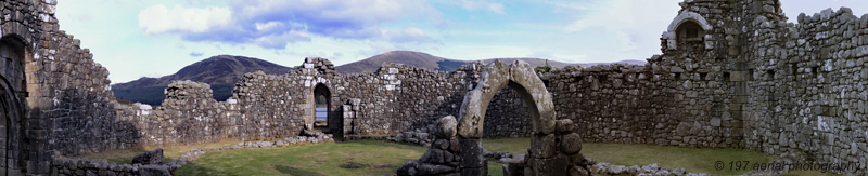 Inside Loch Doon Castle, south of Dalmellington, South Ayrshire