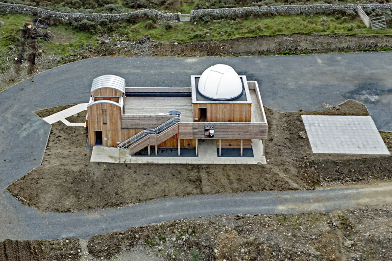 An aerial view of Loch Doon Dark Sky Observatory, south of Dalmellington, South Ayrshire