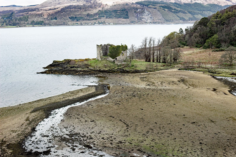 An aerial view of Loch Fyne Castle Lachlan, Argyll & Bute