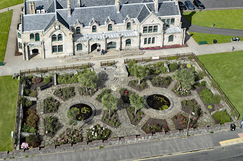 An aerial view of Garrison House in Millport on Cumbrae, North Ayrshire