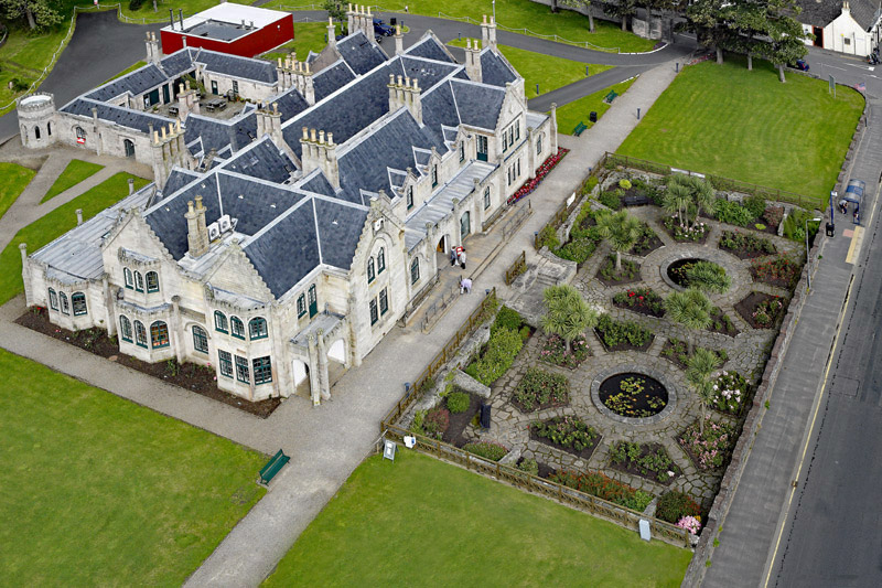 An aerial view of Garrison House in Millport on Cumbrae, North Ayrshire