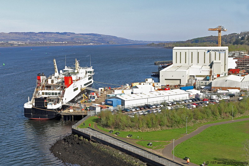 The Glen Sannox under repair in Ferguson Marine at Port Glasgow