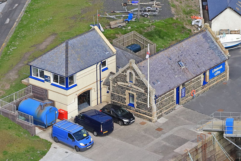 An aerial view of Portpatrick RNLI, Dumfries & Galloway