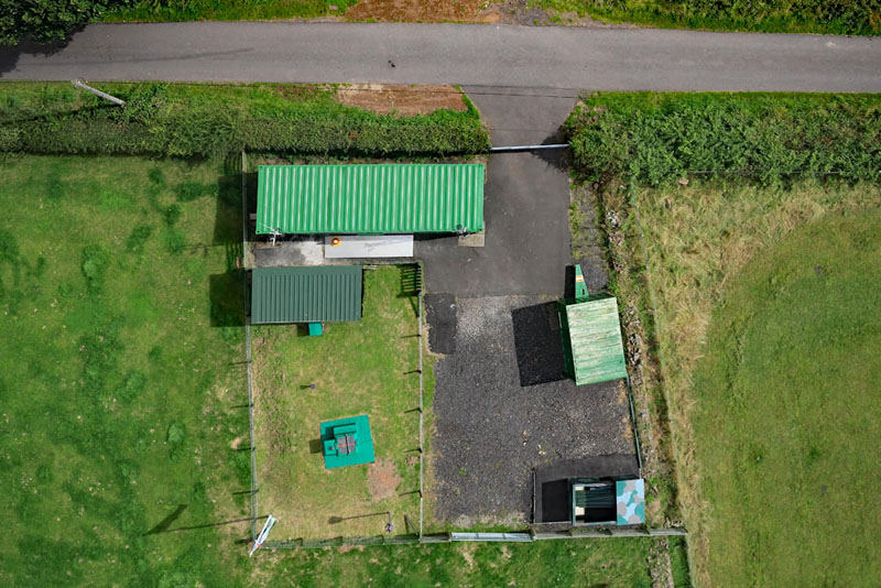 An aerial view of Skelmorlie Secret Bunker, Royal Observer Corps, North Ayrshire