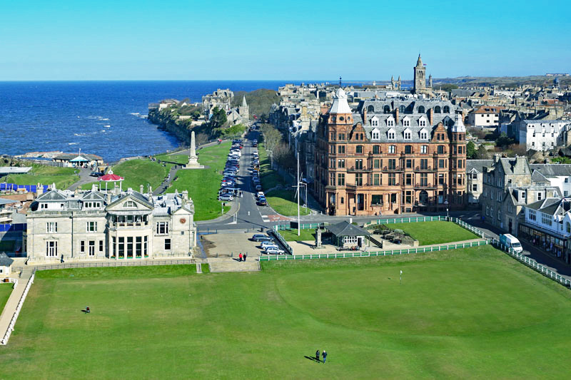 An aerial view of Hamilton Grand, Golf Place, St Andrews, Fife