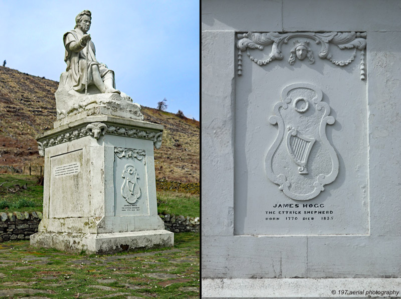 Monument to James Hogg and Tibbie Shiels Inn, St Mary's Loch