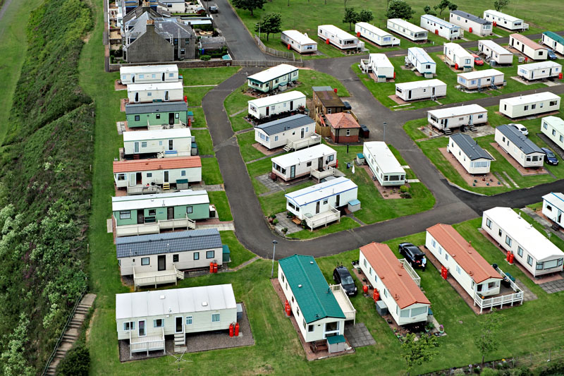 An aerial view of St Monans Caravan Site in the East Neuk of Fife
