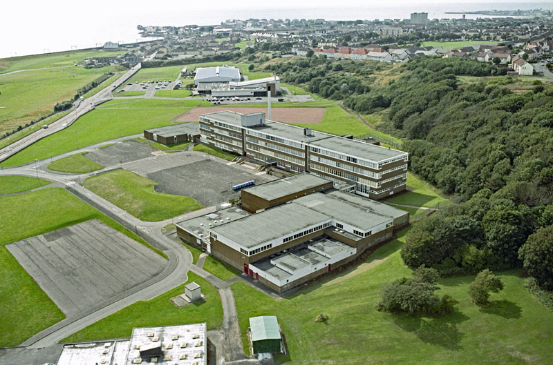 An aerial view of Auchenharvie Academy, Stevenston, North Ayrshire