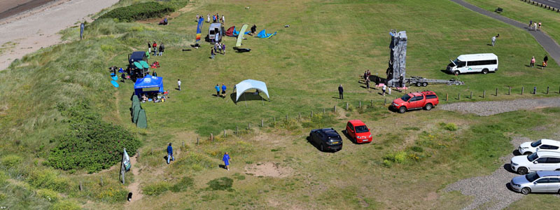 An aerial view of a climbing event at Barassie, Troon, South Ayrshire