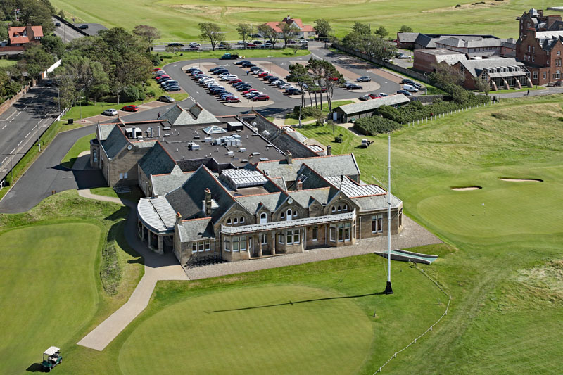 An aerial view of 2024 Open Golf Championship, Royal Troon Golf Club, Troon, South Ayrshire