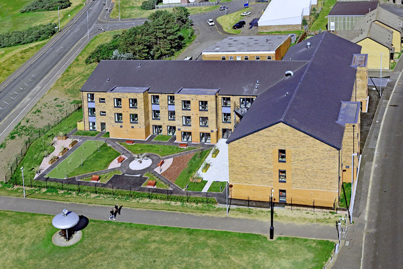 An aerial view of Troon Templehill Care Home, Troon, South Ayrshire